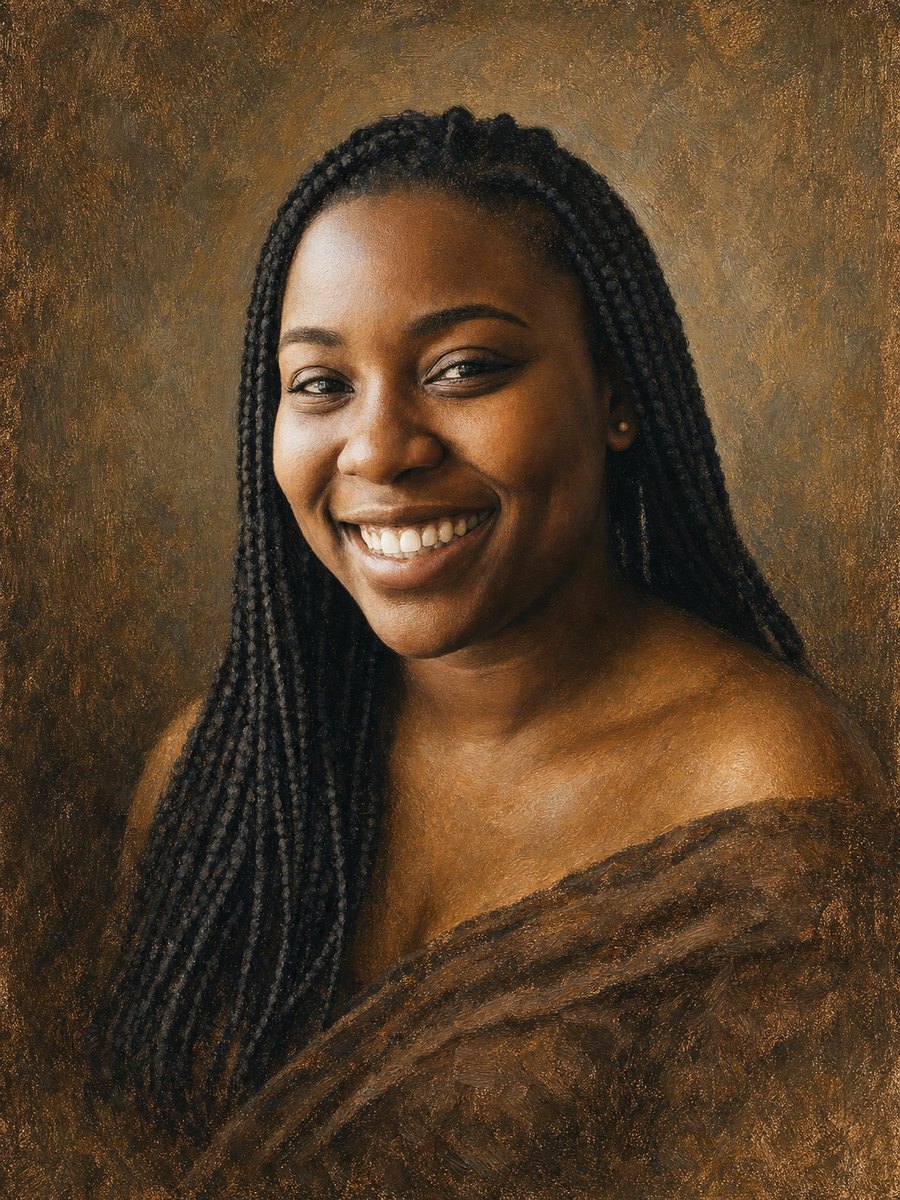 Portrait rendered as a Oil Painting portrait